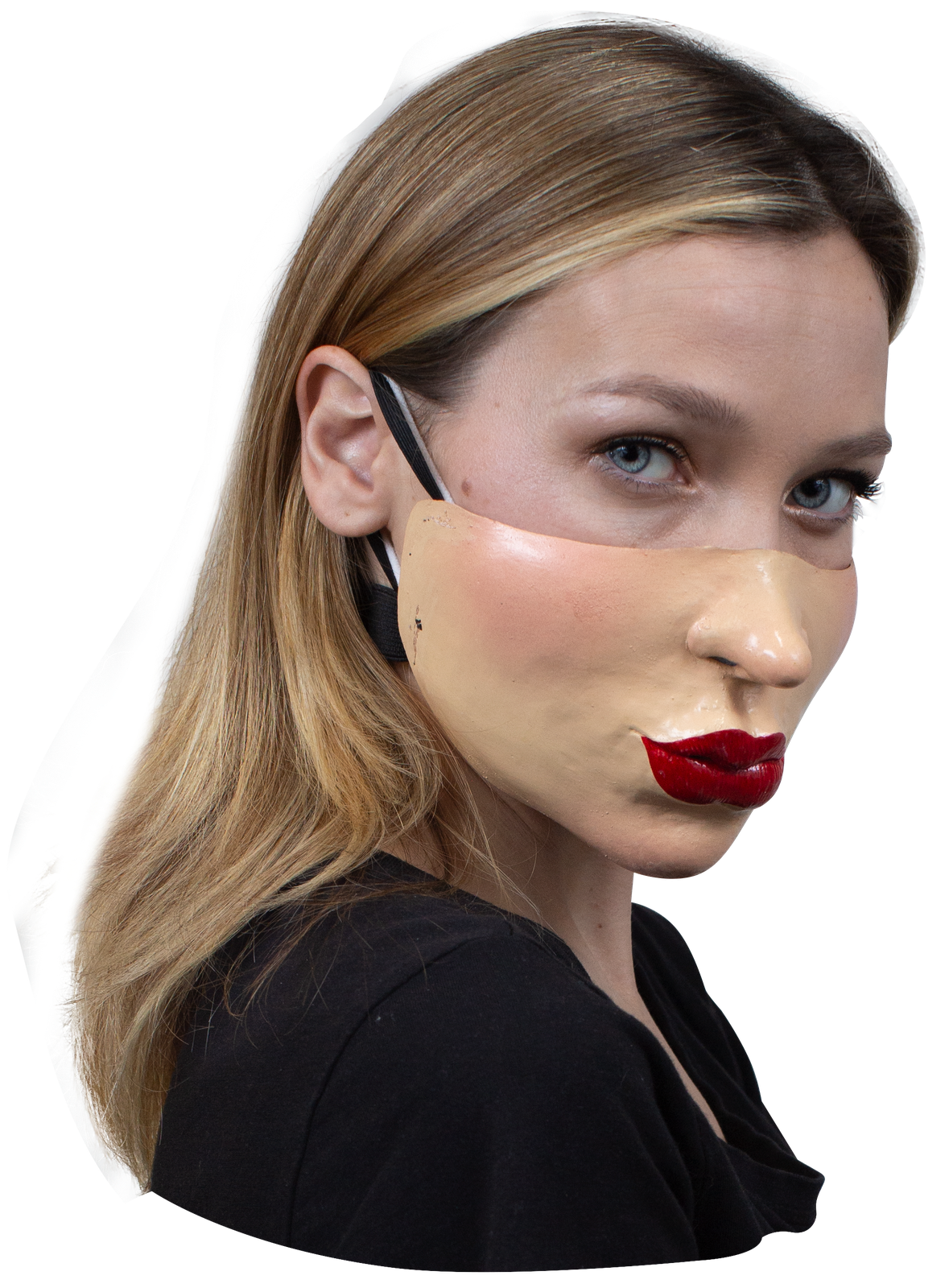 red lips mask